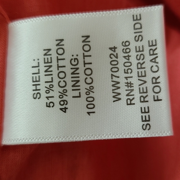 Market & Spruce Coral Linen Spring Dress Sz. S - Picture 8 of 9